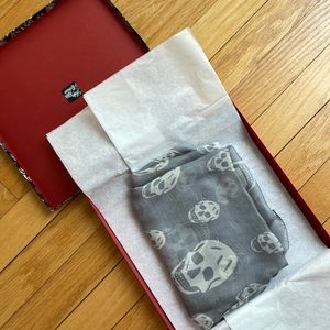 New never worn Alexander McQueen silk skull scarf